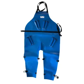 CowCare Apron, full length made of PVC with leg clasps, with knives holders