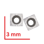 Lames interchangeables (4 bords tranchant) pour différents disques, 13,5x13,5x3 mm (coins carrés)