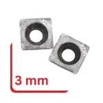 Lames interchangeables (4 bords tranchant)pour différents disques 13,5x13,5x3 mm (coins arrondis)
