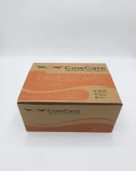 Box of CowCare TAPE&CARE self‑adhesive biodegradable bandages, width 10 cm, with stretch effect 200/450 cm, orange